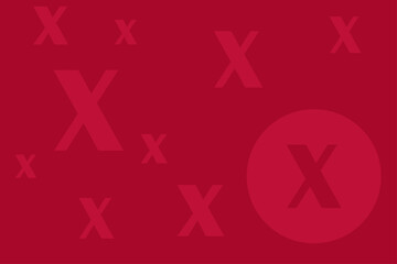 Background design featuring various sizes of letter X on a bold red canvas creating a dynamic and modern visual effect