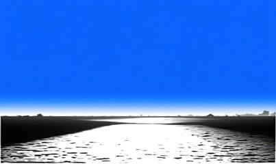 抜けるような青空と白黒の風景 (Sukeru you na aozora to hakuro no fuukei) -  Clear Blue Sky and Black and White Landscape