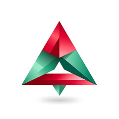 Fototapeta premium Abstract Red and Green Triangular 3D Logo Design