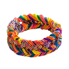 Vibrant Woven Anklet with a Bold Mix of Tropical Co Isolated on Transparent Background