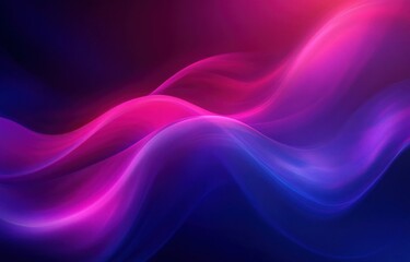 Obraz premium Abstract flowing waves in vibrant shades of pink, purple, and blue creating a smooth, dynamic, and ethereal light effect on a dark background