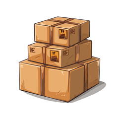 Obraz premium Professional Carton Packing and Postal Service Illustration in Vector Format