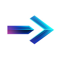 Modern Arrow with Dynamic Gradient Transitions in E Isolated on Transparent Background