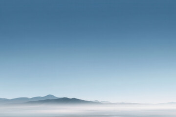 Obraz premium photorealistic ultraminimalist depiction of clear sky with mist and single light effect