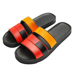 Trendy Slipon Beach Sandals with a Sleek Athletic D Isolated on Transparent Background