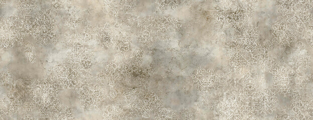 Vintage retro ornament with cement-like patterned motif - Seamless , pattern , background , tile