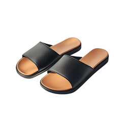 Minimalist Slip On Sandals with a Refined Design Isolated on Transparent Background