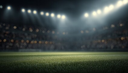 Illuminated stadium at night