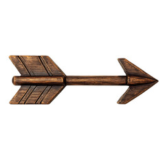 Bold Arrow with Rugged Distinctive Edges in Warm Ma Isolated on Transparent Background