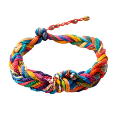 Vibrant Woven Anklet with a Creative Mix of Bright Isolated on Transparent Background