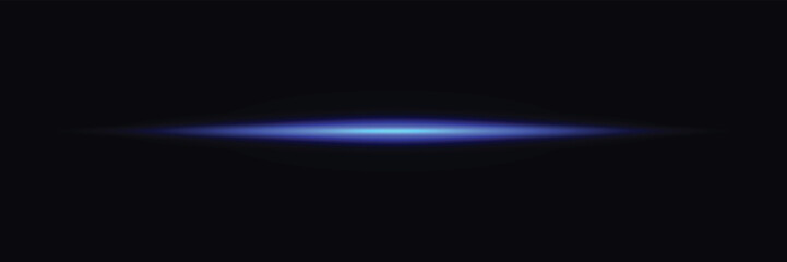 glowing blue horizontal light beam vector background. blur effect on a dark backdrop for tech design.