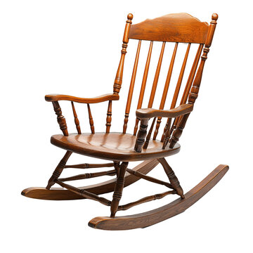 recommend clip art: Wooden Rocking Chair on Transparent Background