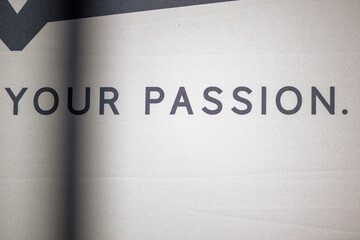 A clean white background with the phrase 