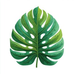 Detailed Green Tropical Leaf Illustration