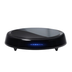 Sleek Black Smart Home Hub with Illuminated Interface