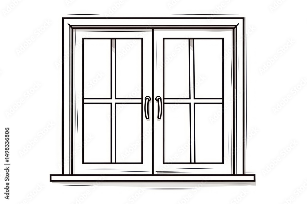 Poster window architecture building sketch.
