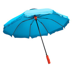 Compact Beach Umbrella with a Futuristic Design Isolated on Transparent Background