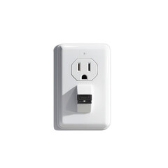 White Electrical Outlet with USB Port - Modern Home Power Solution