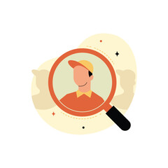 Delivery Person Selection Illustration. Food Delivery App Concept illustration