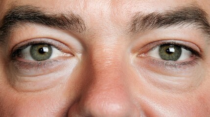 Close-up of a person's pair of green eyes