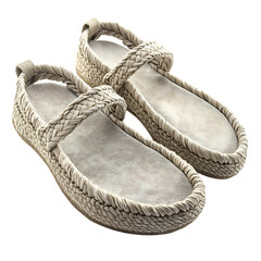 Fashion Forward Espadrille Style Sandals with Soft Isolated on Transparent Background