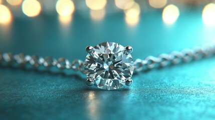 Fototapeta premium Diamond pendant necklace