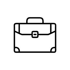 Outline drawing of a briefcase with a handle and a simple closure mechanism for business use case