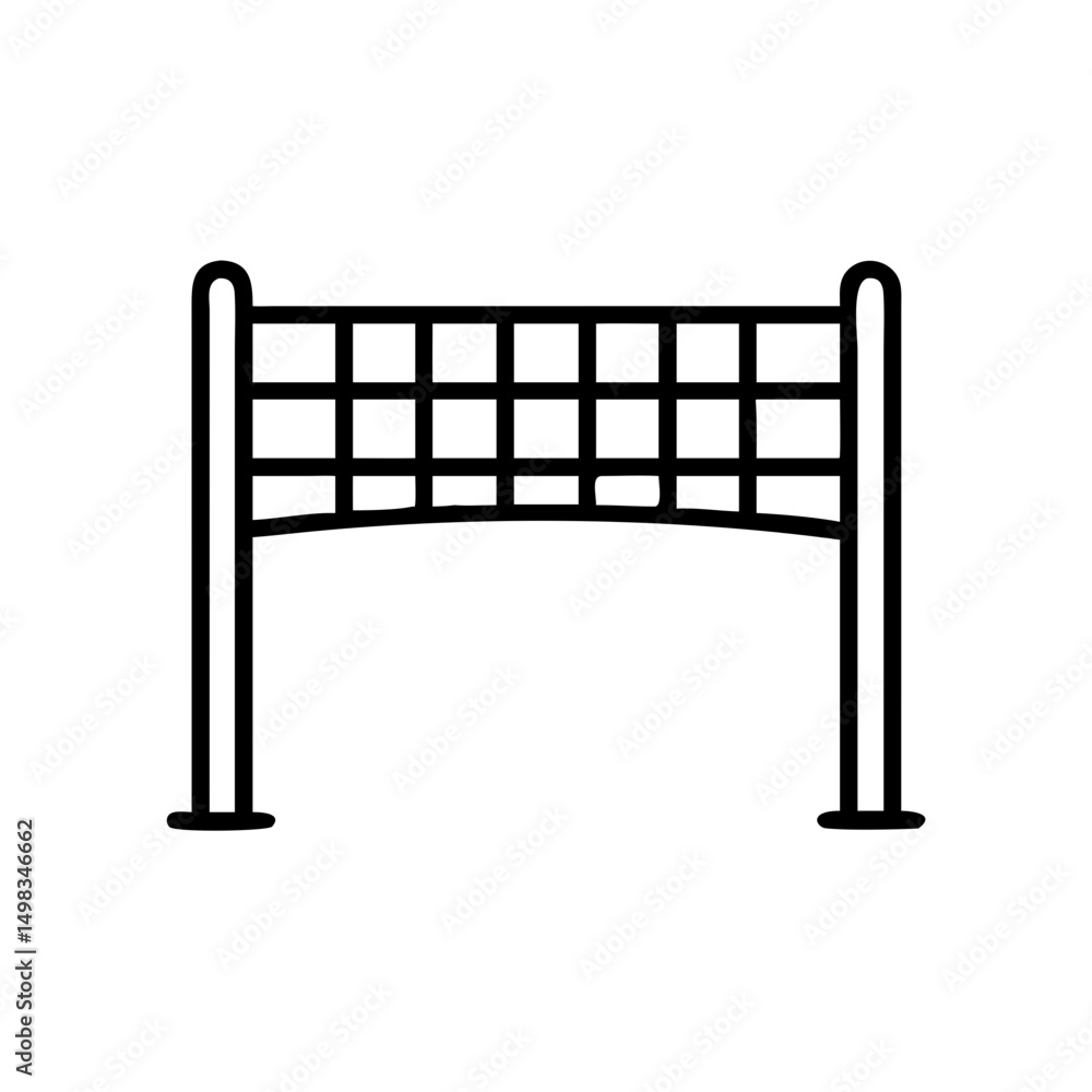 Poster simple graphic of a sports divider with a grid pattern and two vertical supports shown in outline st