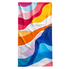 Contemporary Beach Towel with Expansive Abstract Li Isolated on Transparent Background