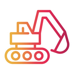 excavator Line Gradient Icon