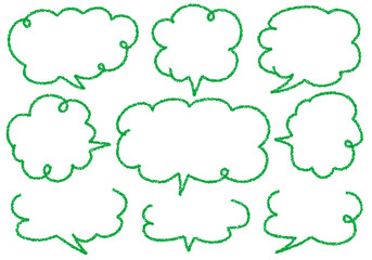 クレヨン素材　手描きのふきだしセット