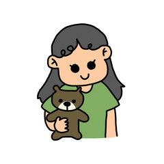 Girl with teddy bear