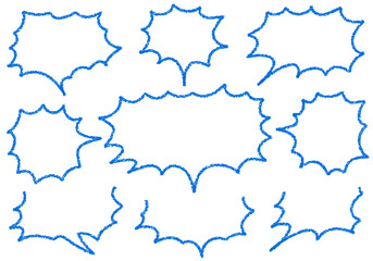 クレヨン素材　手描きのふきだしセット