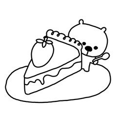 vector illustration of a sketch of cake