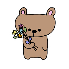 bear with a flower 