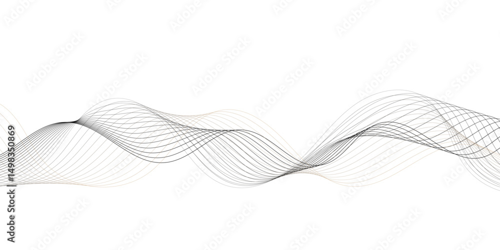 Poster minimalist abstract background featuring wavy gray lines on a white backdrop creating a smooth and e