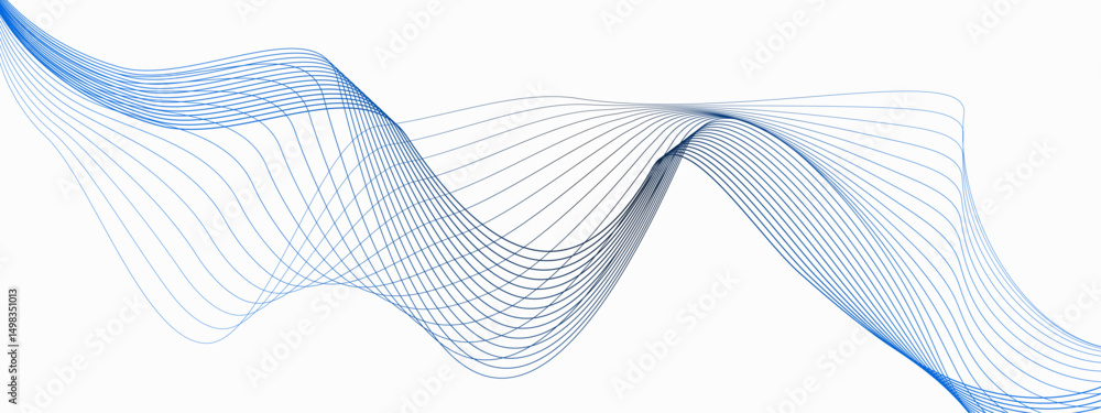 Poster abstract background featuring multiple curved blue lines on a light colored plain surface design.