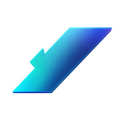 Modern Arrow with Dynamic Gradient Transitions in Blue Isolated on Transparent Background