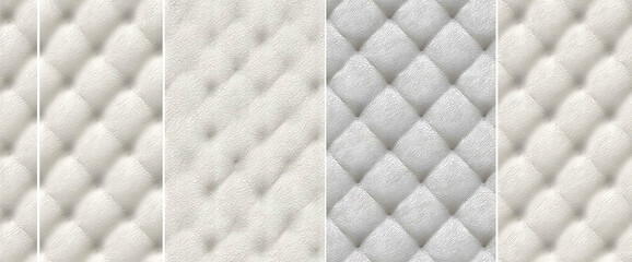 Smooth, unbroken white geometric design on a quilted surface - Seamless , pattern , background , tile