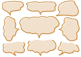 Fototapeta premium クレヨン素材 手描きのふきだしセット