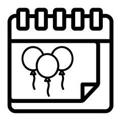 birthday and party Line Icon