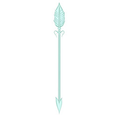 Minimalistic Arrow with Elegant Outlines in Pastel Isolated on Transparent Background