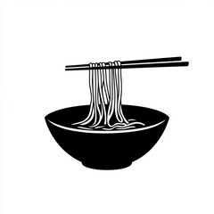 Simple noodle bowl graphic design element isolated on white background