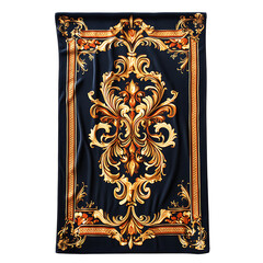 Luxurious Beach Towel with Large Ornate Decorative Isolated on Transparent Background
