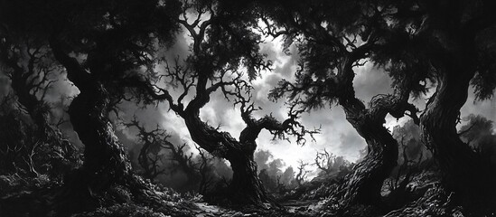 Dark Forest with Twisted Trees.