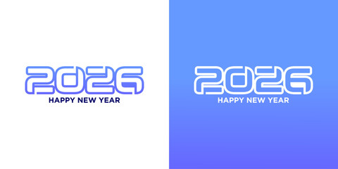 Fototapeta premium New Year 2026 design inspiration, with line style numbers with gradient colors