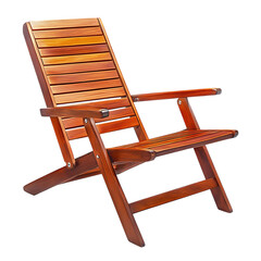 Elegant Modern Wooden Beach Chair with a Refined Fo Isolated on Transparent Background