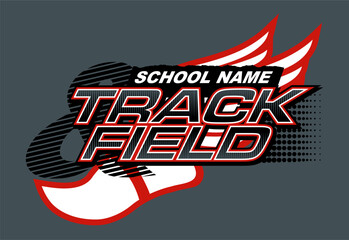 track and field team design with track foot for school, college or league sports © EarlFergusonClipart