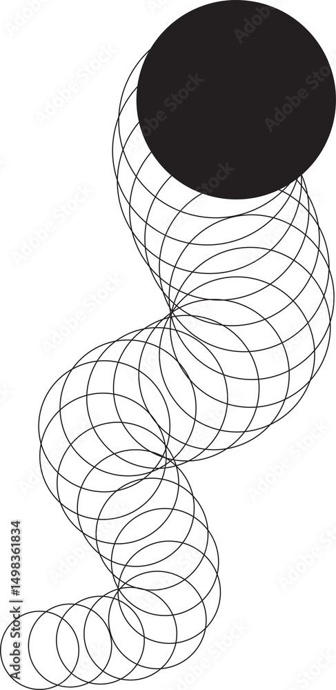 Poster digital motion stripe line round circle design