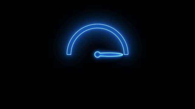 Digital symbols at the speedometer. Car mileage, measuring kilometers. Neon analog race car speedometer animation speedometer display mph Speedometer going to max speed Speed Test,